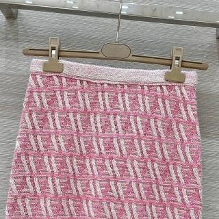 Fendi 25 Monogram Set Cherry Pink Silk Wool