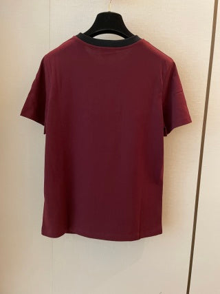 Celine T-shirt Red Black White Cotton