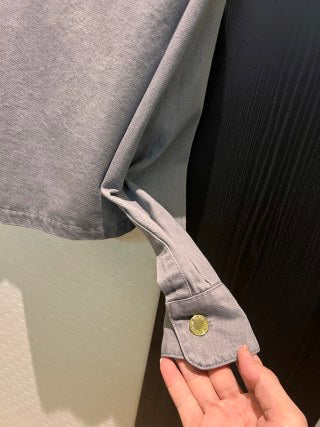 Giacca corta in denim LV Flower rosa grigio