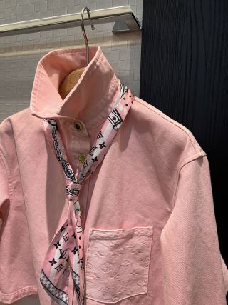Giacca corta in denim LV Flower rosa grigio