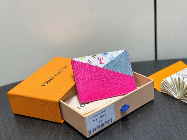 LV x TM Criss-Cross Card Holder Cowhide Canvas 331767