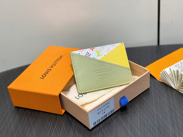 LV x TM Criss-Cross Card Holder Cowhide Canvas 331767