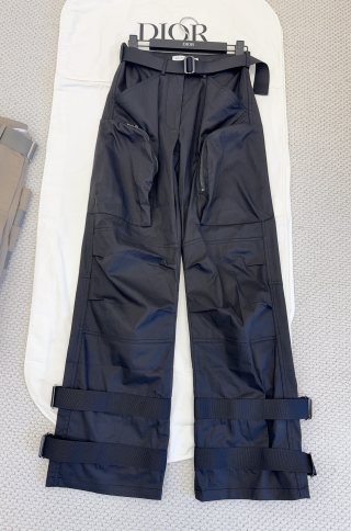 CD 25 Belt Pant Black and Beige Nylon Polyester