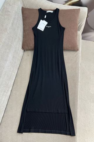 CD 25 Abito gilet ricamato in filo nero bianco cotone