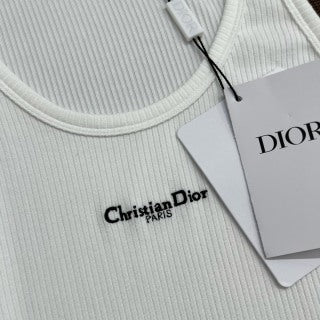 CD 25 Abito gilet ricamato in filo nero bianco cotone