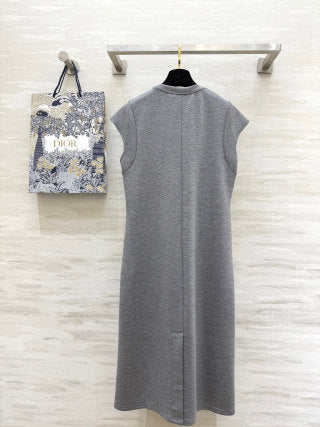 CD 25 Abito in cotone nero e grigio