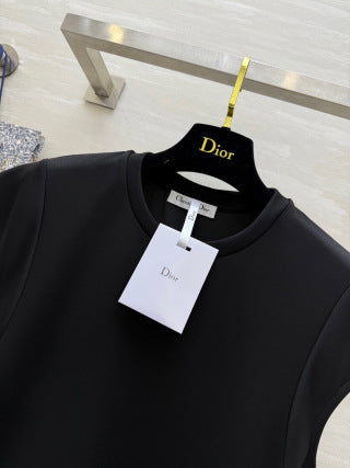 CD 25 Abito in cotone nero e grigio