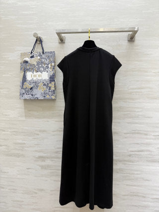 CD 25 Abito in cotone nero e grigio