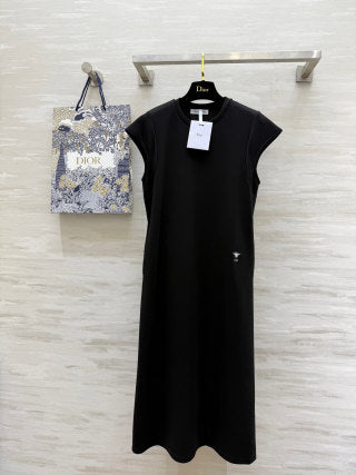 CD 25 Abito in cotone nero e grigio