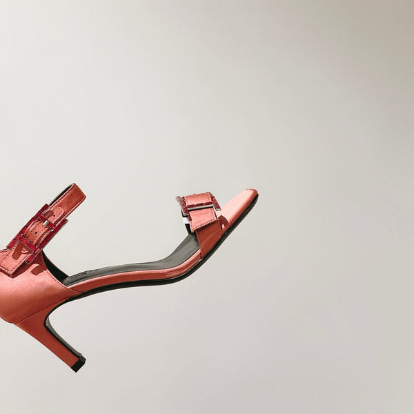 Sandali con fibbia HM in pelle di vitello verde 308184