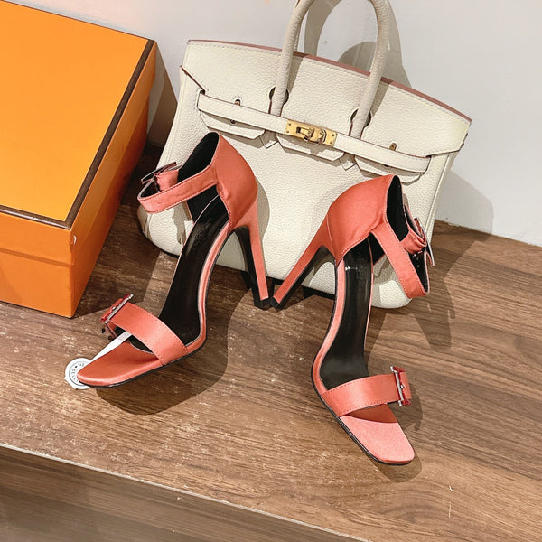 Sandali con fibbia HM in pelle di vitello verde 308184