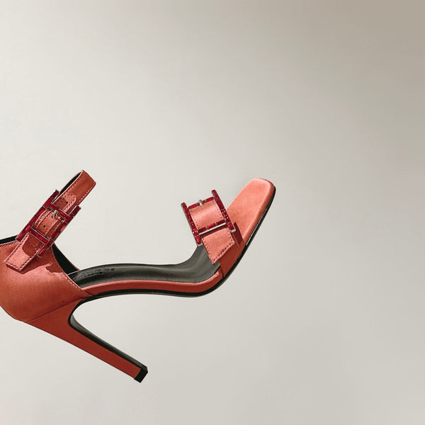 Sandali con fibbia HM in pelle di vitello verde 308184