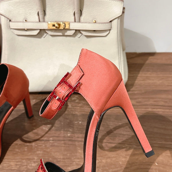 Sandali con fibbia HM in pelle di vitello verde 308184