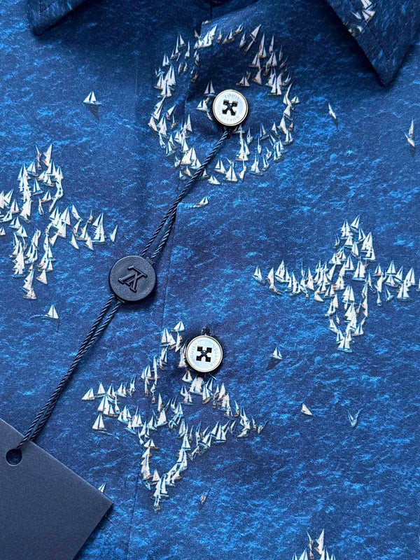 LV 25 Starry Sky Print Set Blue Polyamide