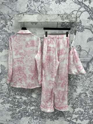 CD 25 Print Suit Pink and Light Blue Cotton