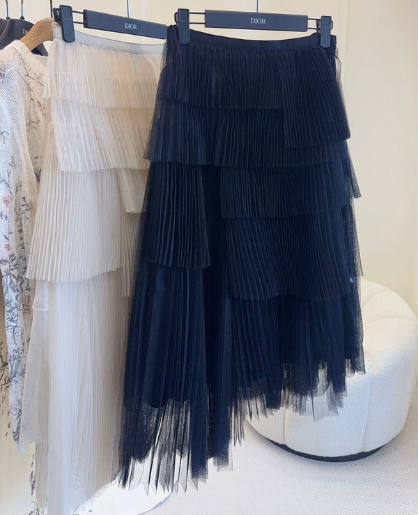 CD 25 Pleated Chiffon Skirt Polyester