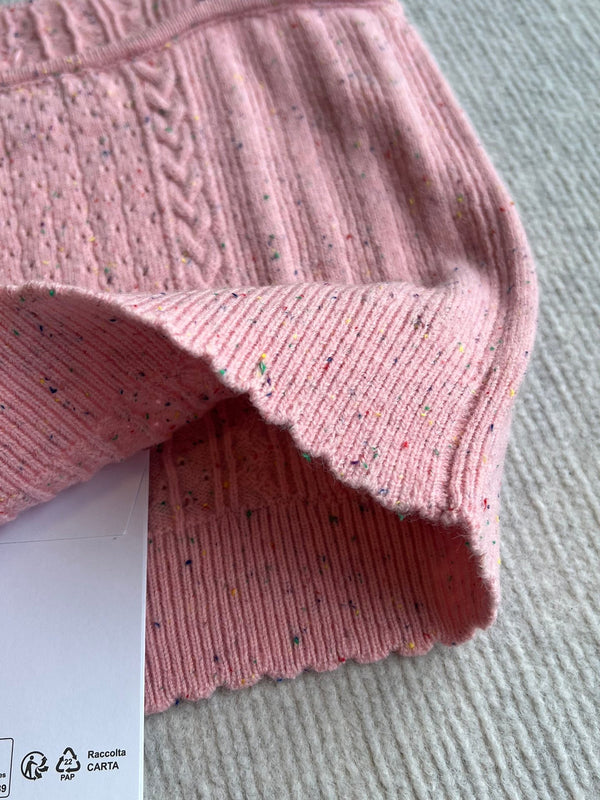 CC 25A Tank Top Pink Wool Gold Leaf