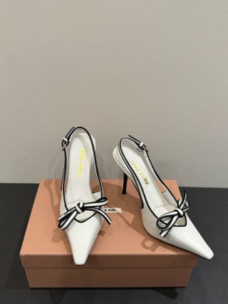Miu slingback pump white leather