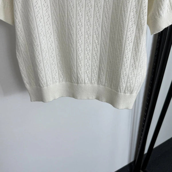 MIUMIU SHORT-SLEEVE KNIT TOP STYLE 397