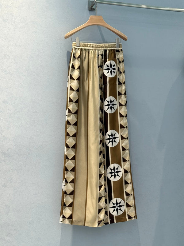 Loewe 25 Pant Beige Brown Silk