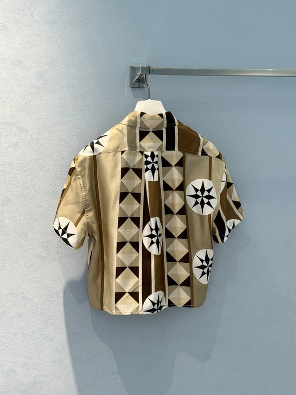 Loewe 25 Shirt Beige Brown Silk