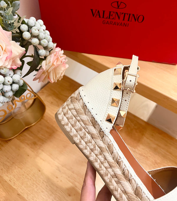 Valentino 25 Platform Sandal White Leather 240601