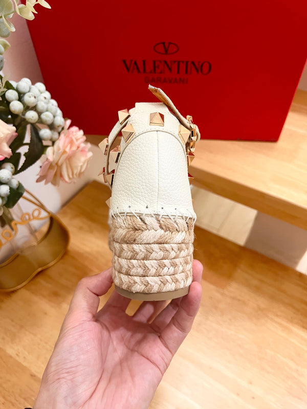 Valentino 25 Platform Sandal White Leather 240601