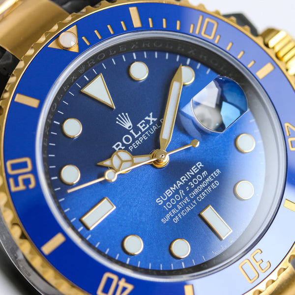 Rolex Blaken Submariner 40mm Black Gold Blue Dial