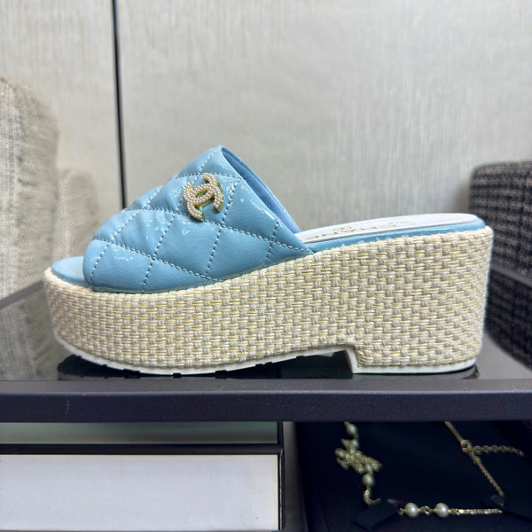 CC 25S Espadrille Platform Wedge Slides