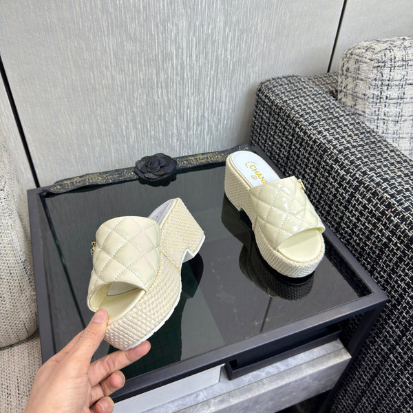 CC 25S Espadrille Platform Wedge Slides