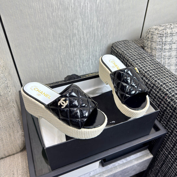 CC 25S Espadrille Platform Wedge Slides