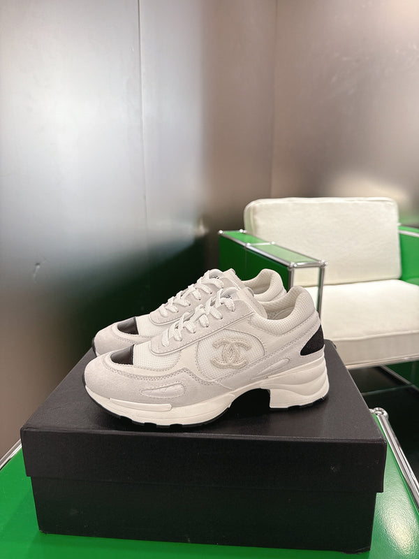 Chanel Low-Top Sneakers 30mm Off-White Calfskin Leather and Mesh 507542