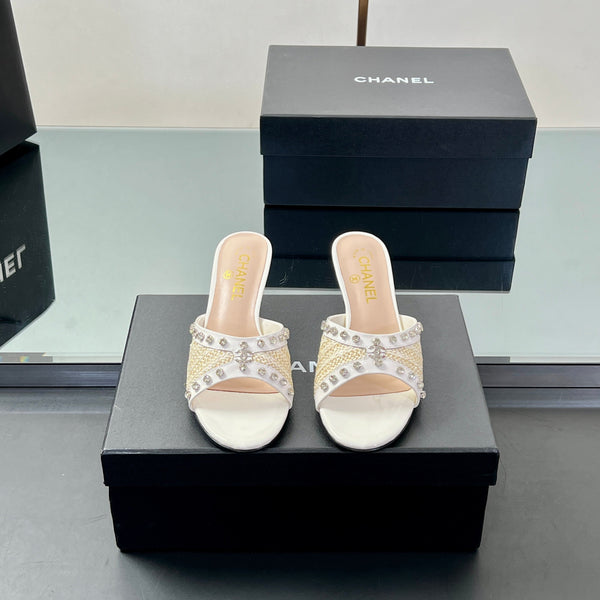 CC 25 Mules White Yellow Sheepskin 362451