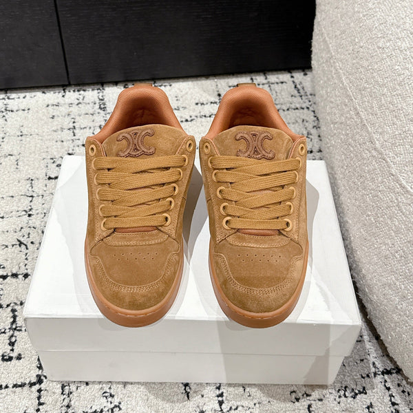 CELINE 25C Huntington Low Top Sneaker Copper Brown Suede 232345