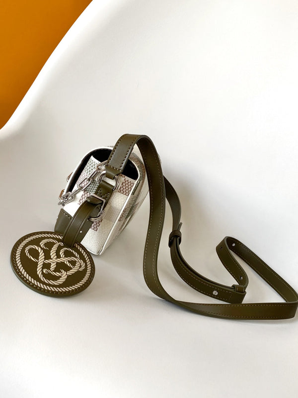 LV Steamer 18cm Handbag Multicolor Damoflage Canvas Cowhide 241109