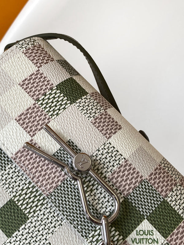 LV Steamer 18cm Handbag Multicolor Damoflage Canvas Cowhide 241109