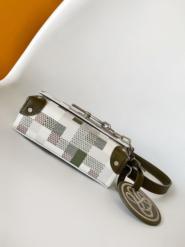 LV Steamer 18cm Handbag Multicolor Damoflage Canvas Cowhide 241109