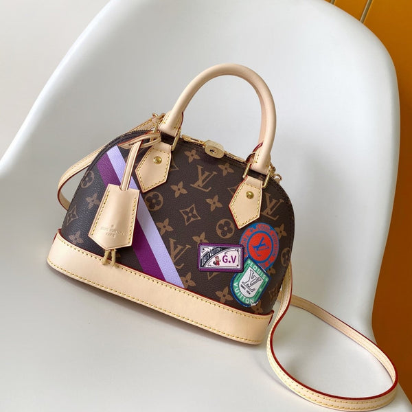 LV Alma BB Handbag 25cm Brown Beige Monogram Canvas & Cowhide GHW