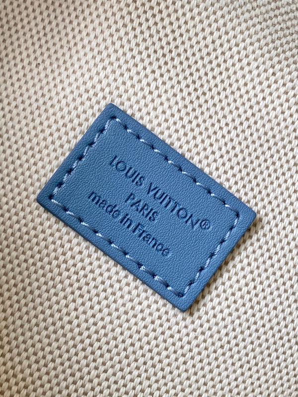 LV Rush Bumbag Denim Blue Cotton 3D Effect Damier Denim Pattern