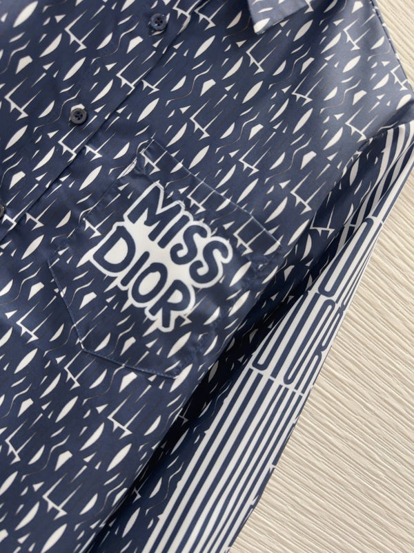 CD 25 Camicia Miss Dior Blu Poliestere