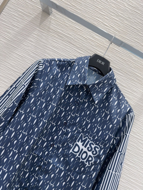 CD 25 Camicia Miss Dior Blu Poliestere