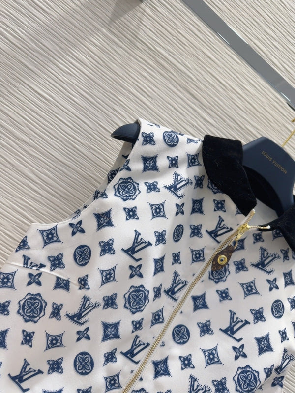 LV 25 Vest Dress Blue Polyester
