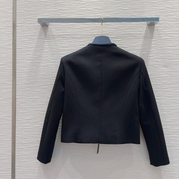 LV 25 Jacket Black Blue Polyester Wool