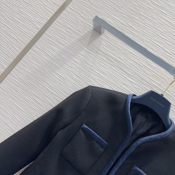 LV 25 Jacket Black Blue Polyester Wool
