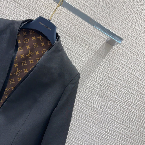 LV 25 Flower Jacket Black Polyester Wool