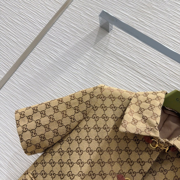 Gucci 2025 Short Jacket Camel and Ebony Polyester Fiber