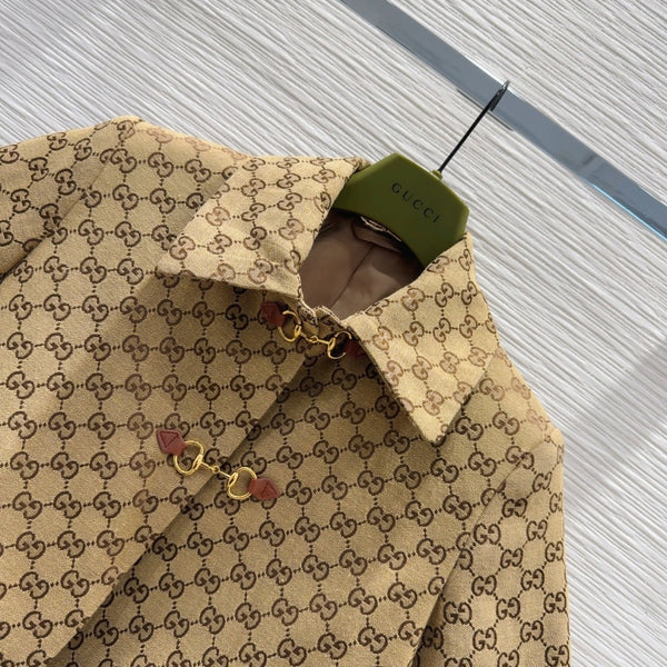 Gucci 2025 Short Jacket Camel and Ebony Polyester Fiber