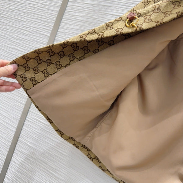 Gucci 2025 Short Jacket Camel and Ebony Polyester Fiber