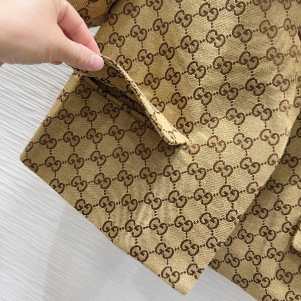 Gucci 2025 Short Jacket Camel and Ebony Polyester Fiber