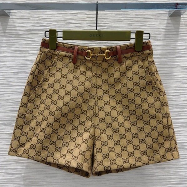 Gucci 2025 Short Camel and Ebony Polyester Fiber
